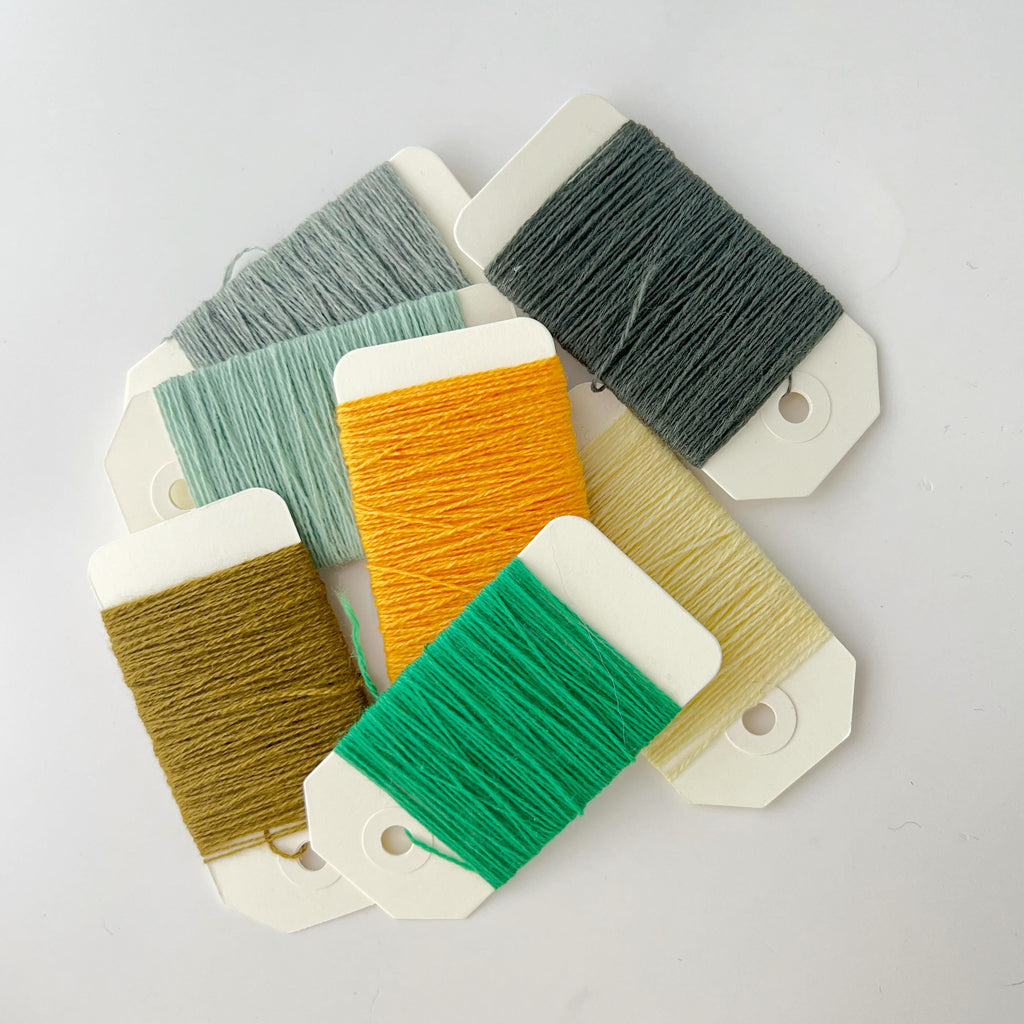 Luxury Mending Yarn Bundle - 100% Cashmere & Premium Wool - 15m Skeins. Green Forest
